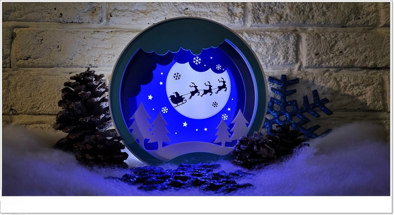 Christmas 3D light box – Magical sleigh ride in the moonlight 🎅🌕