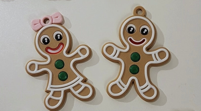 🎄 Christbaumschmuck "Lebkuchen-Pärchen" | Anhänger Mann & Frau 🍪