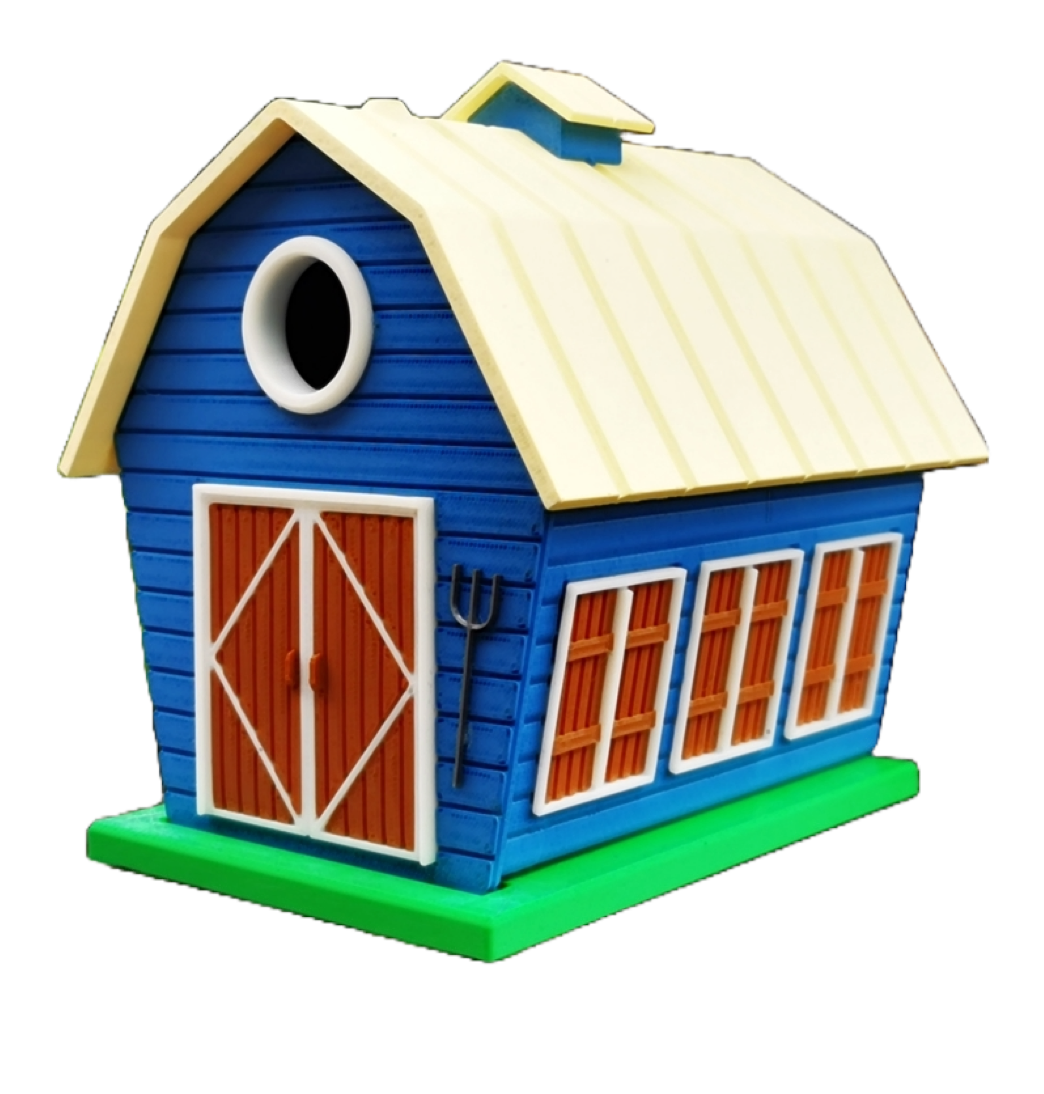 Vogelhaus "Bunte Scheune" – Dein charmantes Zuhause für gefiederte Landbewohner!