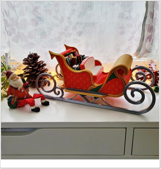 Großer Weihnachtsschlitten – Elegante Weihnachtsdekoration zum Befüllen