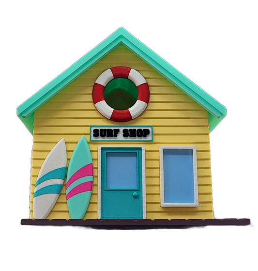 Vogelhaus "Surf Shop" – Dein sonniges Zuhause für gefiederte Wellenreiter! 