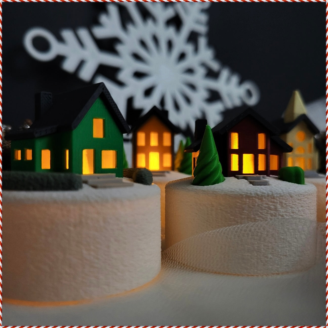 Mini Winterdorf Teelichthalter – 5 zauberhafte Haus-Designs zur Auswahl!