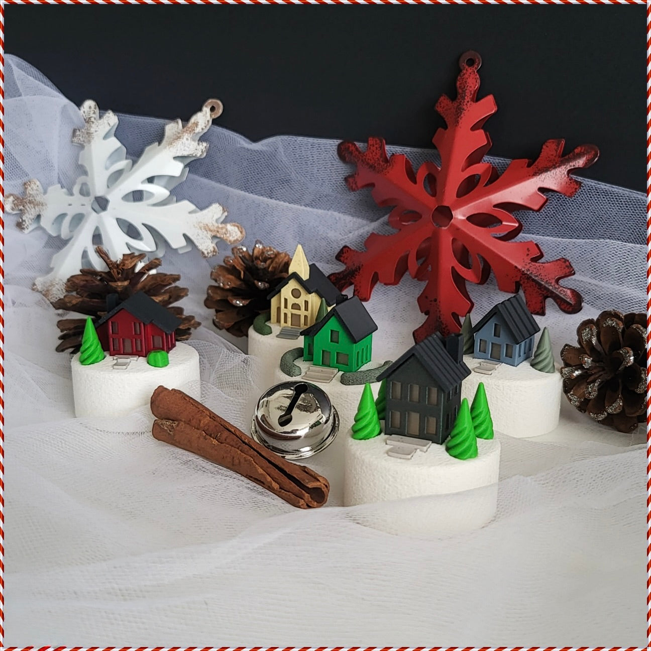 Mini Winterdorf Teelichthalter – 5 zauberhafte Haus-Designs zur Auswahl!