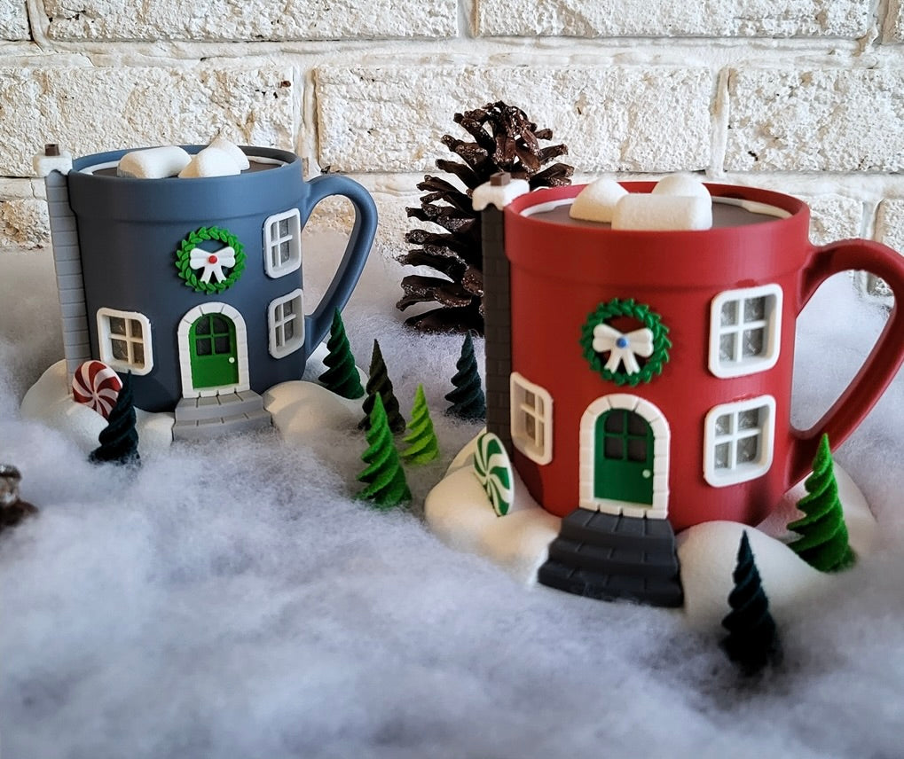 Weihnachtliche Haus-Tasse – Deine leuchtende & gemütliche Winterdekoration!