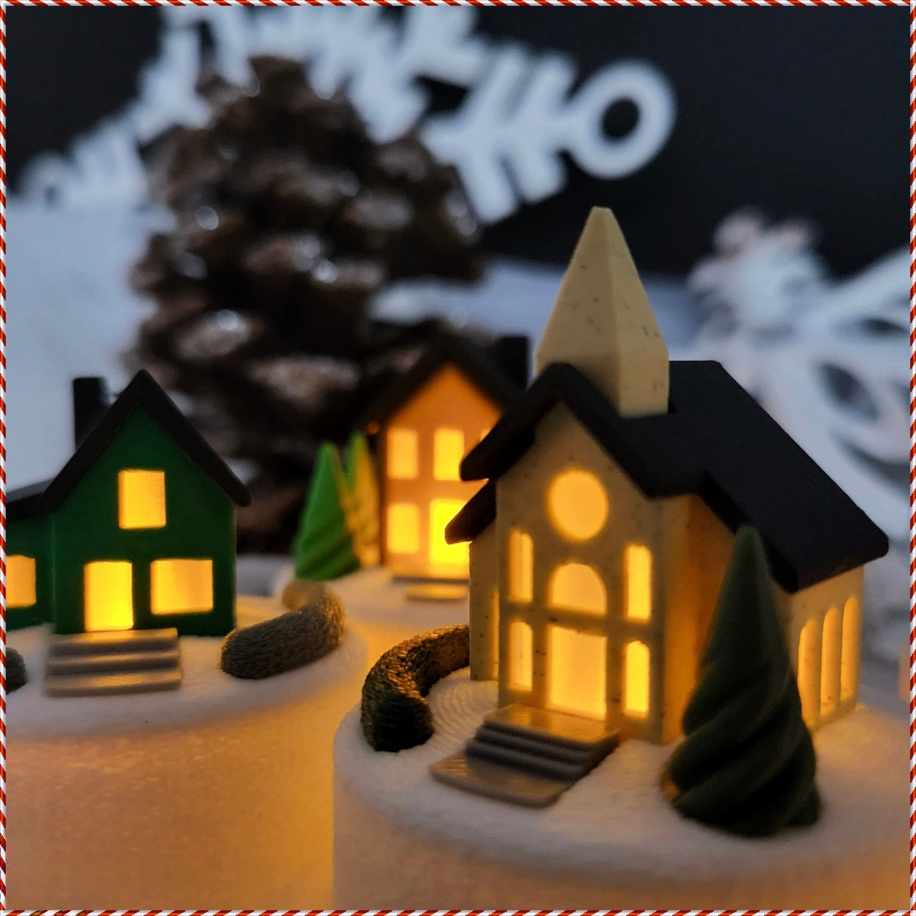 Mini Winterdorf Teelichthalter – 5 zauberhafte Haus-Designs zur Auswahl!