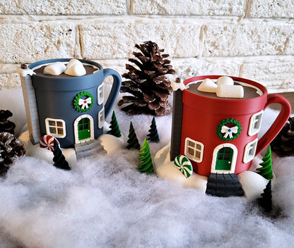 Weihnachtliche Haus-Tasse – Deine leuchtende & gemütliche Winterdekoration!