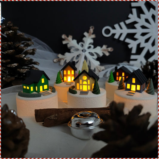 Mini Winterdorf Teelichthalter – 5 zauberhafte Haus-Designs zur Auswahl!