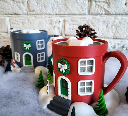 Weihnachtliche Haus-Tasse – Deine leuchtende & gemütliche Winterdekoration!