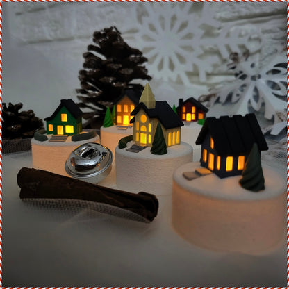 Mini Winterdorf Teelichthalter – 5 zauberhafte Haus-Designs zur Auswahl!