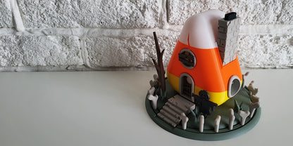 Halloween "Candy Corn" House – Your spookily sweet tealight decoration! 🍬🎃
