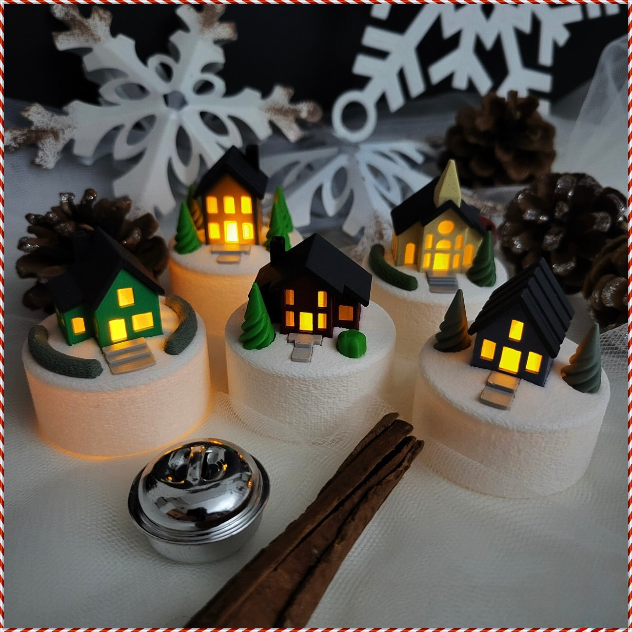 Mini Winterdorf Teelichthalter – 5 zauberhafte Haus-Designs zur Auswahl!