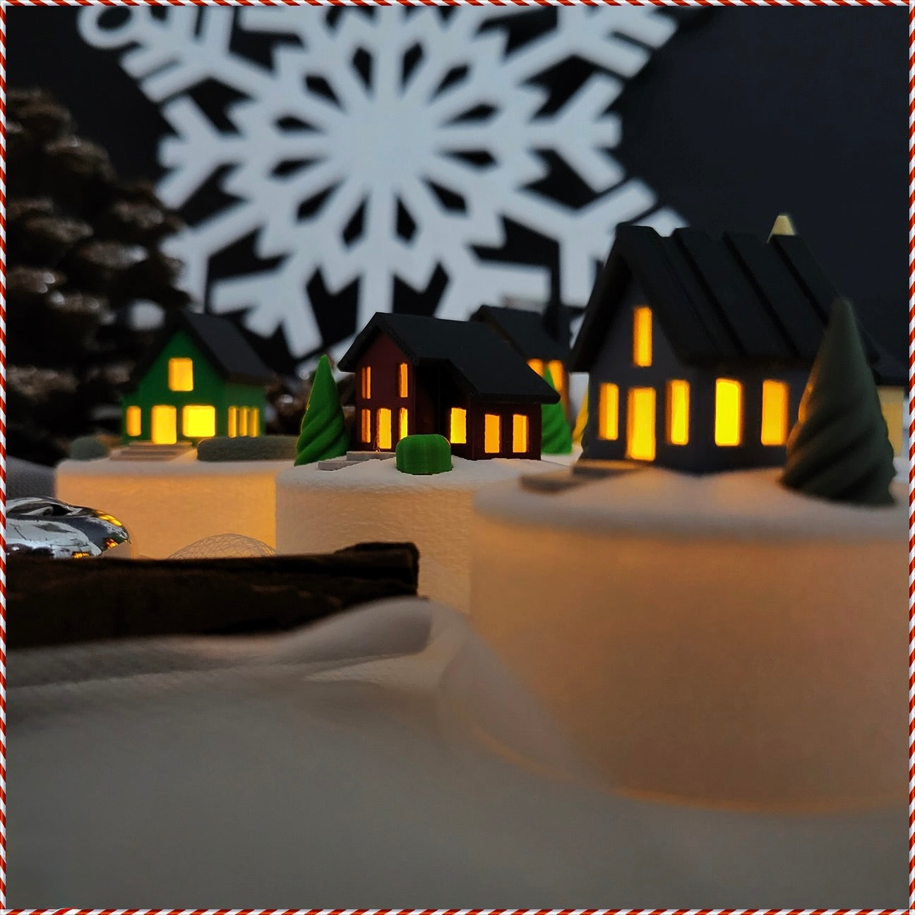 Mini Winterdorf Teelichthalter – 5 zauberhafte Haus-Designs zur Auswahl!