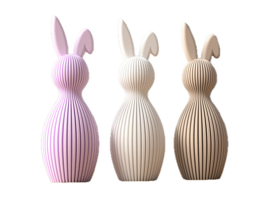 Moderner Osterhase mit Knickohr – 3D-Druck Dekofigur in über 40 Farben