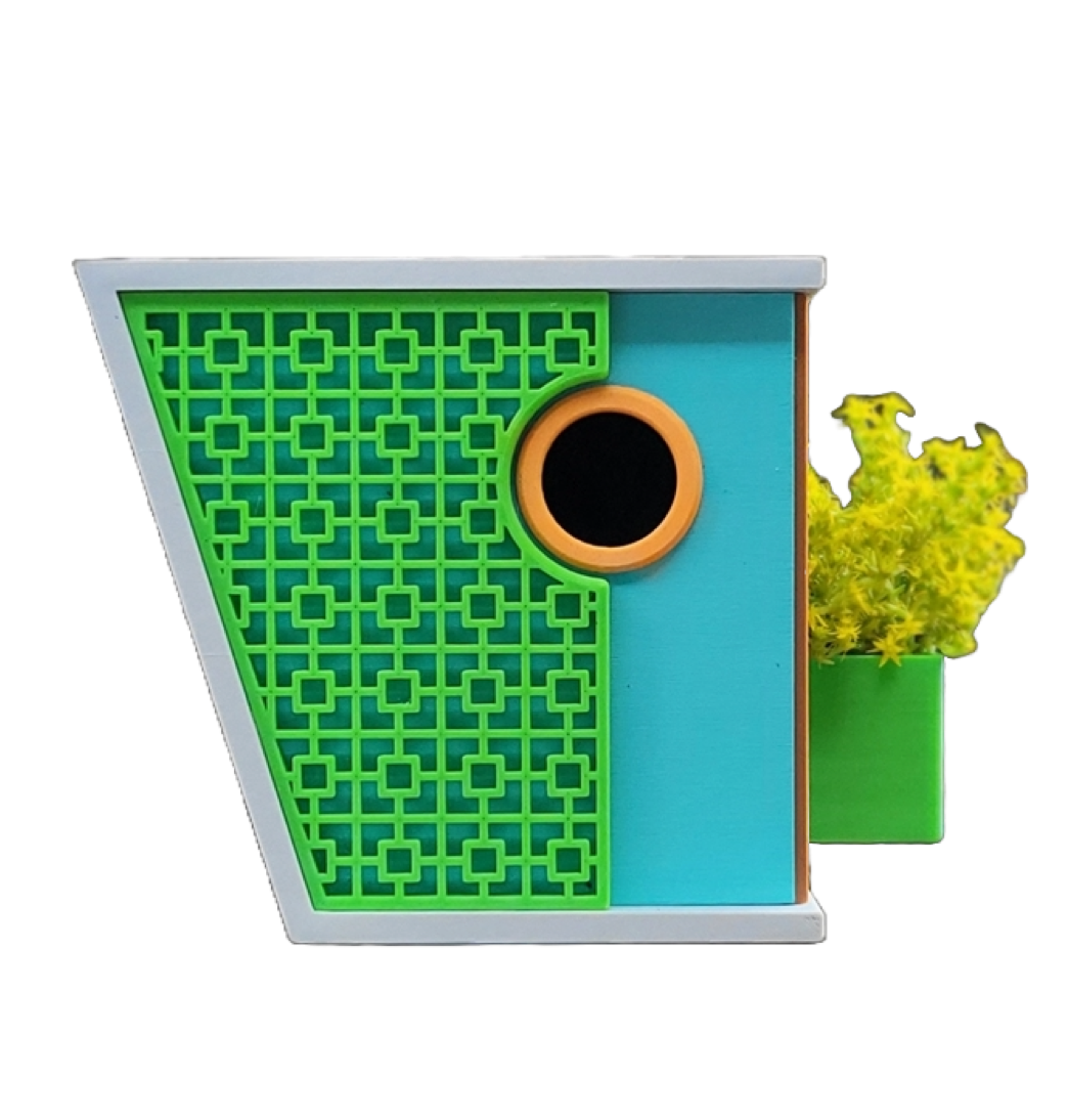 Vogelhaus "Geometrischer Garten-Chic" – Dein modernes Zuhause für gefiederte Trendsetter!