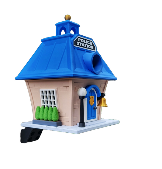 Vogelhaus "Polizei-Station" – Dein sicheres Zuhause für gefiederte Gesetzeshüter! ‍