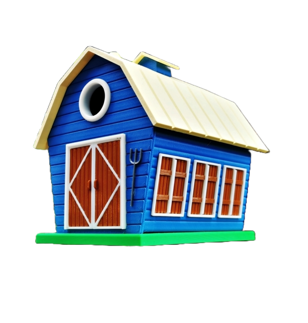 Vogelhaus "Bunte Scheune" – Dein charmantes Zuhause für gefiederte Landbewohner!