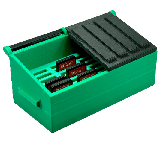 Müllcontainer Spieleaufbewahrung – Dein witziger Halter für 24 Nintendo Switch Spiele!