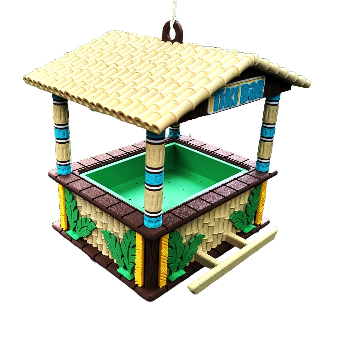 Vogelfutterhaus "Tiki Bar" – Dein tropischer Futterplatz für gefiederte Freunde!