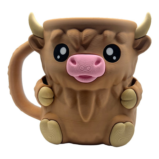 Hochlandrind Eisbecher-Halter | 3D-Druck | Nie wieder kalte Hände
