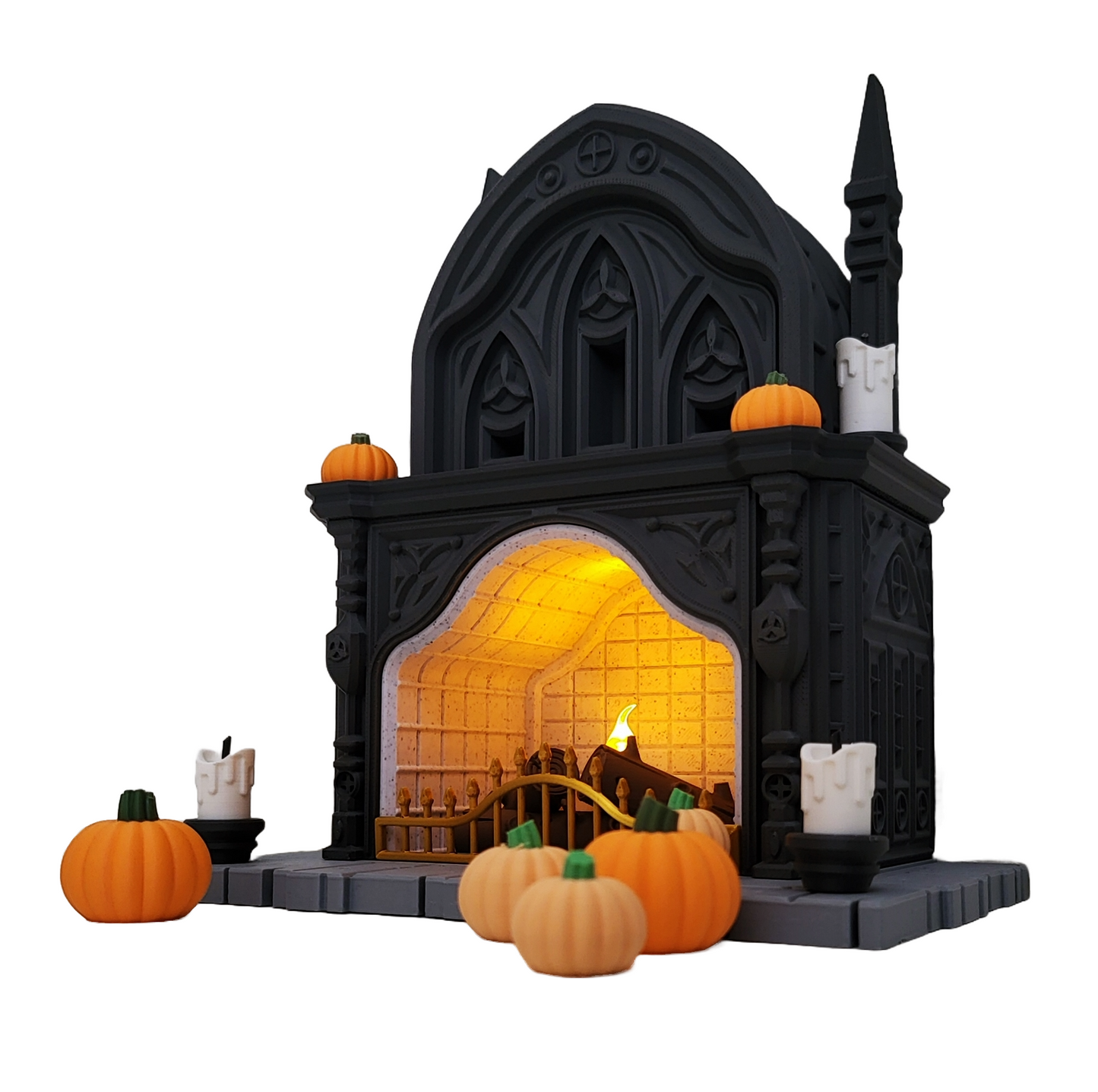 Gothic Halloween fireplace – your glowing spooky decoration! 🏰🎃