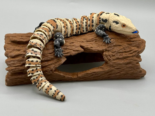 Beweglicher Blauzungenskink | Echse mit & ohne Zunge | 3D-Druck Figur