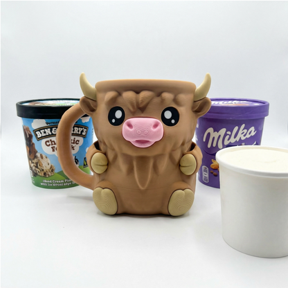 Hochlandrind Eisbecher-Halter | 3D-Druck | Nie wieder kalte Hände