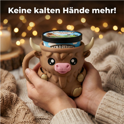 Hochlandrind Eisbecher-Halter | 3D-Druck | Nie wieder kalte Hände