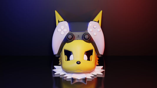 Blitza Controller-Halter im Pokémon Stil – 3D-gedruckter Blitz-Pokémon Ständer für Xbox Nintendo PlayStation – Gamer Geschenk & Deko Highlight