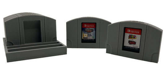 N64 Design Spielhalter für 6 Nintendo Switch Spiele – Retro 3D-Druck Cartridge Look – Stylische Aufbewahrung & Geschenkidee für Gamer